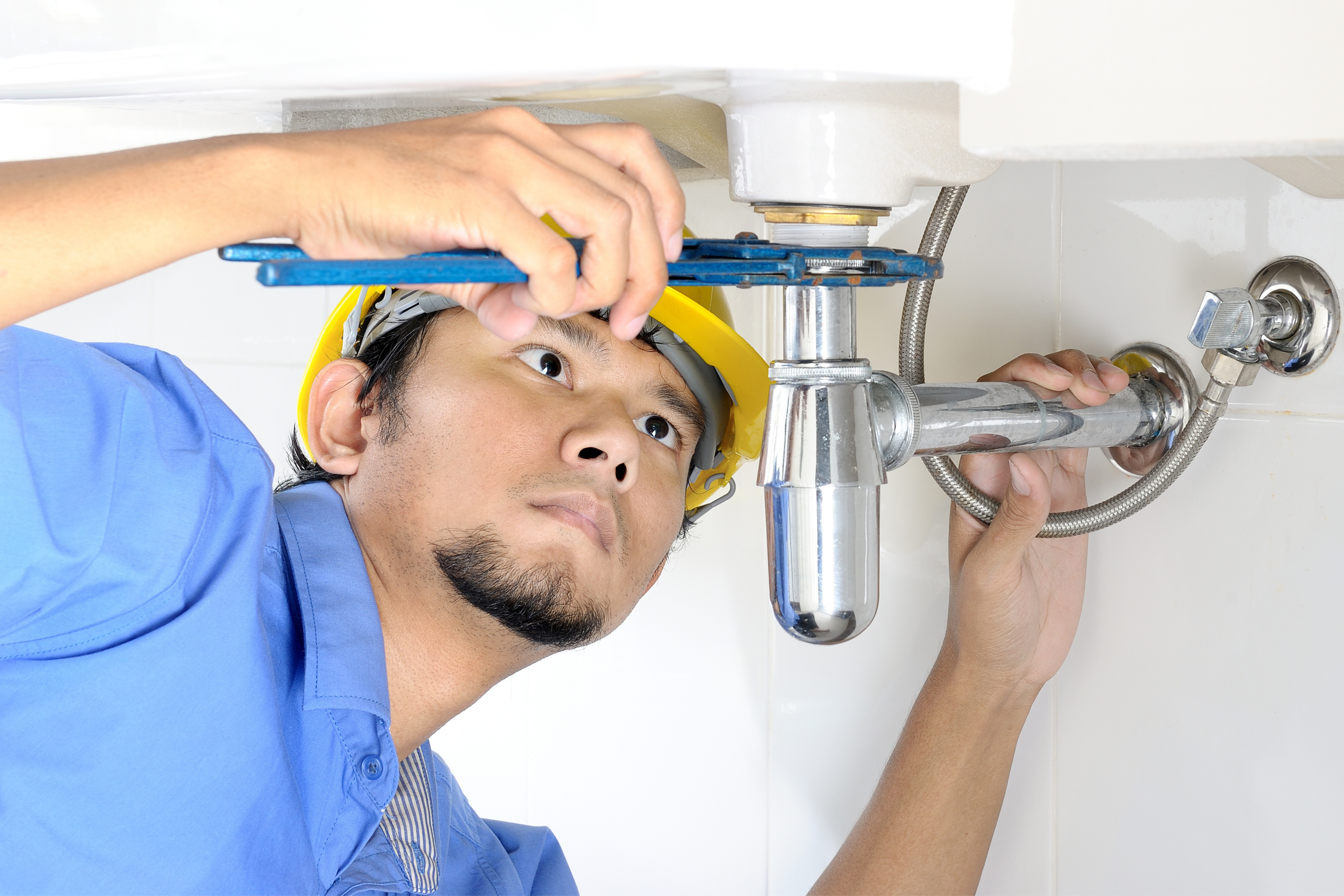 Plumber at work